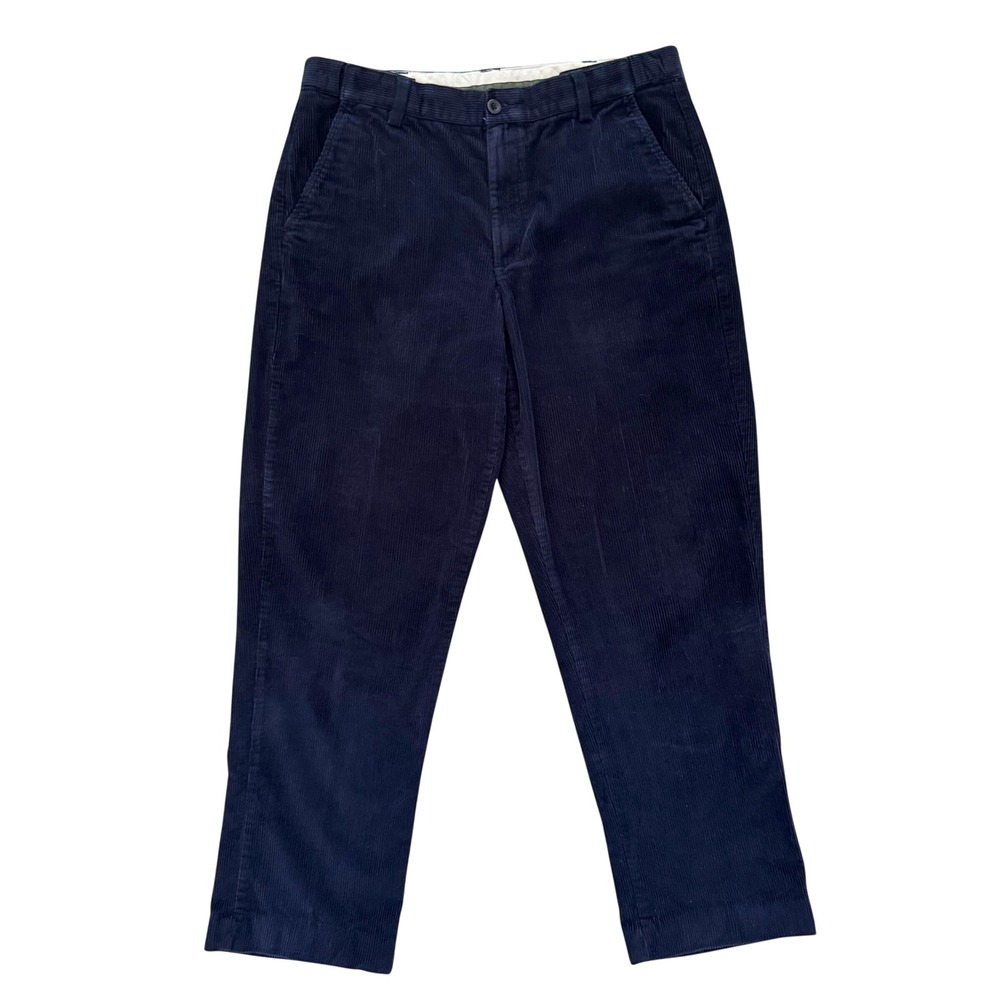 L.L.Bean‎ Comfort Waist Corduroy Pants Men Size 35x30 Navy Pleated Cords Preppy